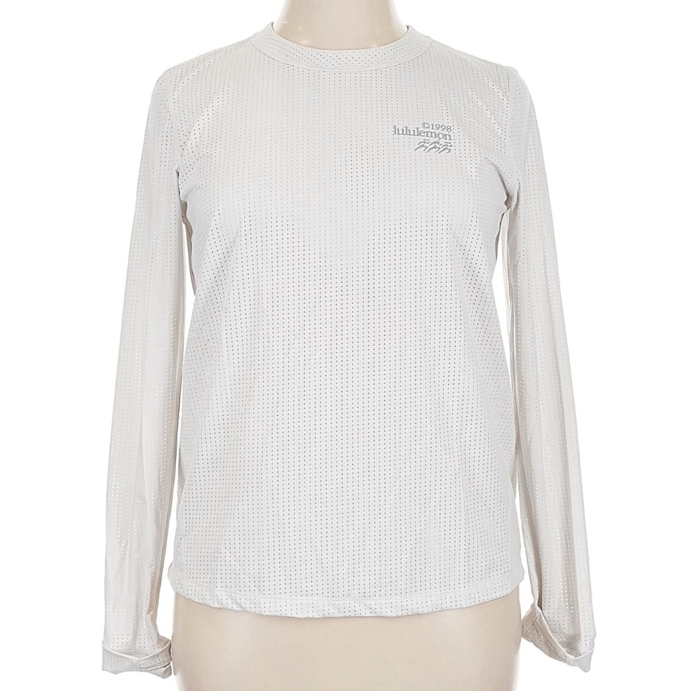 Lululemon Breathable For All Runners Long Sleeve Shirt Light Vapor Size 12 RARE - Picture 5 of 9
